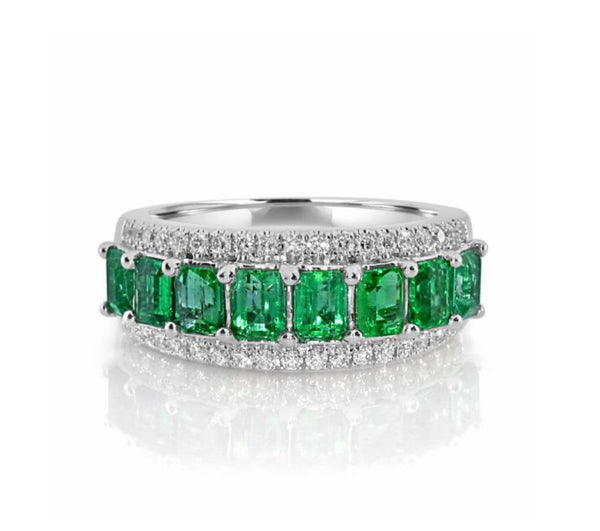 18KW Emerald Diamond Tanya Band