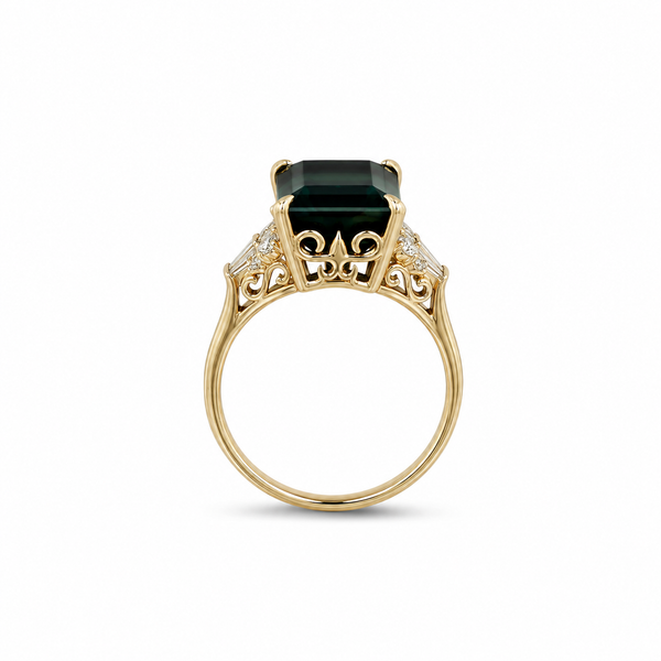 14KY Green Tourmaline Tafiti Ring