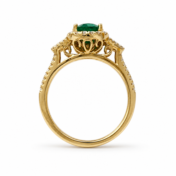14KY Oval Emerald Gaia Ring