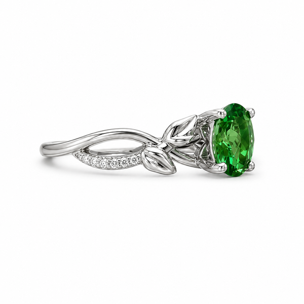 14KW Tsavorite Tropical Ring