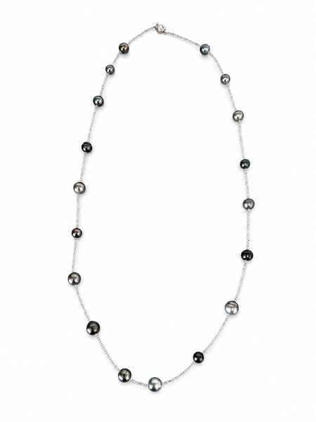 Labradorite & Tahitian Pearl Long Necklace