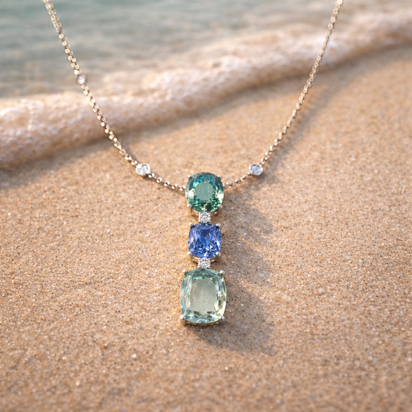 18KW No Heat Natural Sapphire Dream Necklace