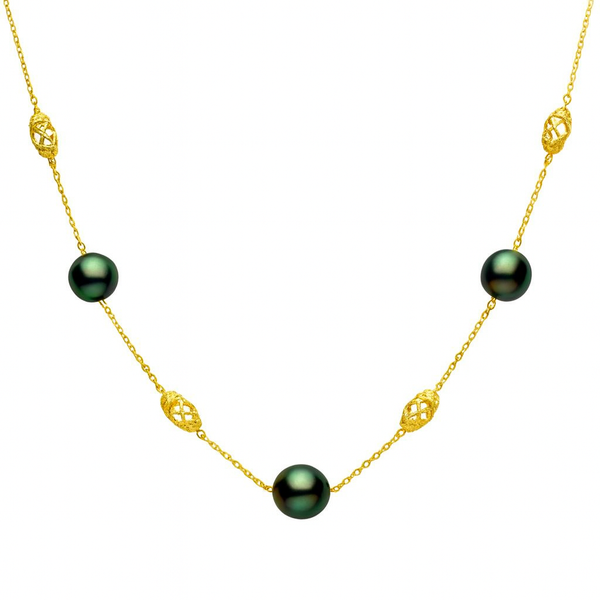 14KY Tahitian Pearl Tincup Necklace