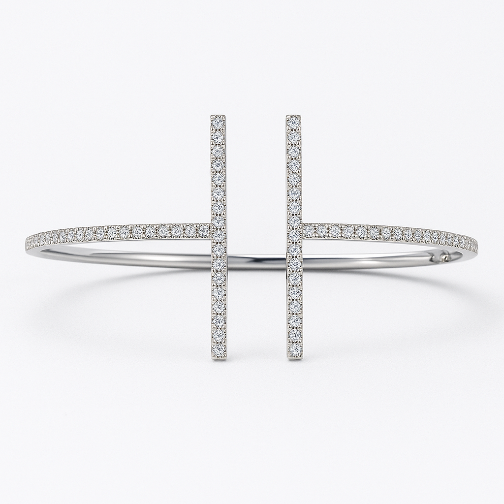 18KW Diamond Hinge Bangle