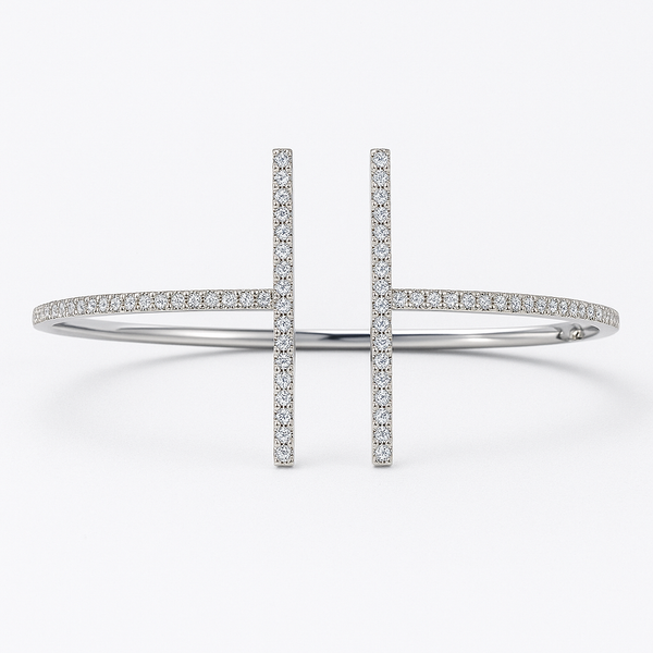 18KW Diamond Hinge Bangle