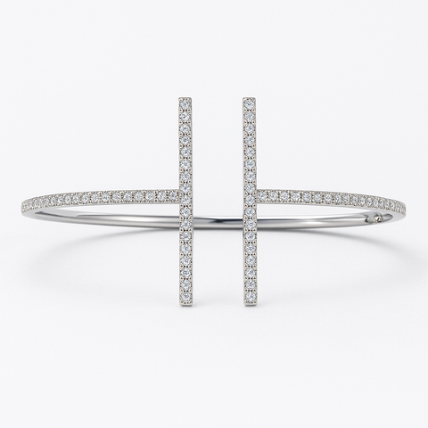 18KW Diamond Hinge Bangle