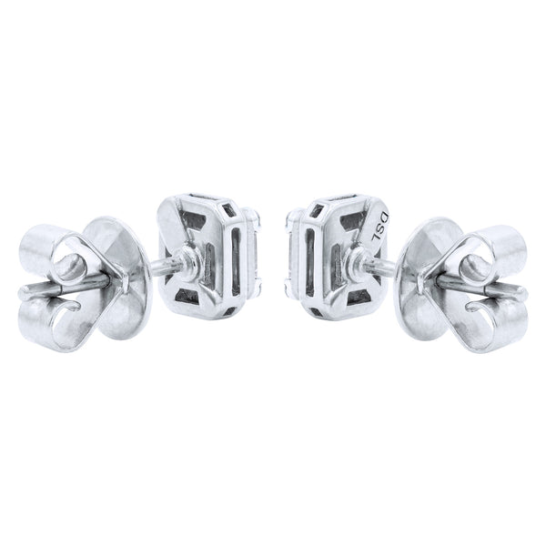 18KW Baguette Diamond Stud Earrings