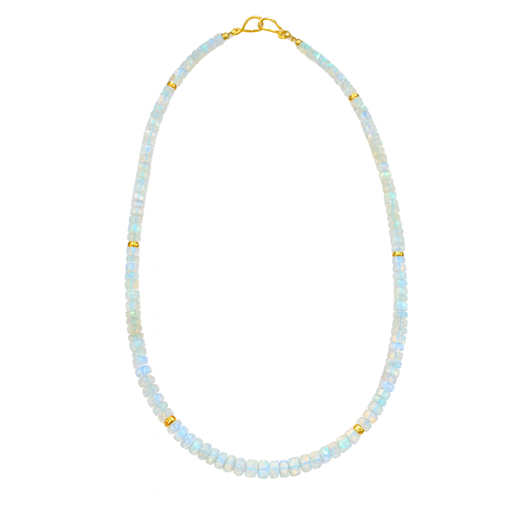 18KY Ethiopian Opal Beaded Necklace