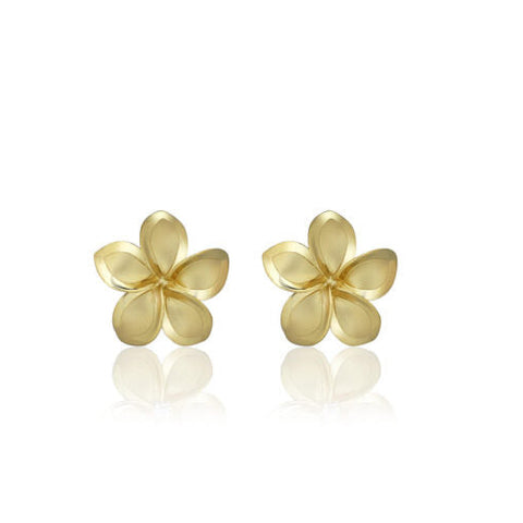 14KY 9mm Plumeria Studs