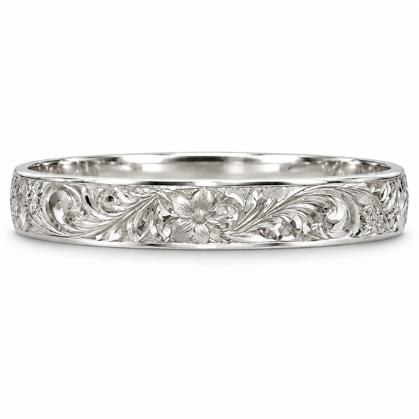 Sterling Silver Hand Engraved Ku'uipo Heirloom Bangle