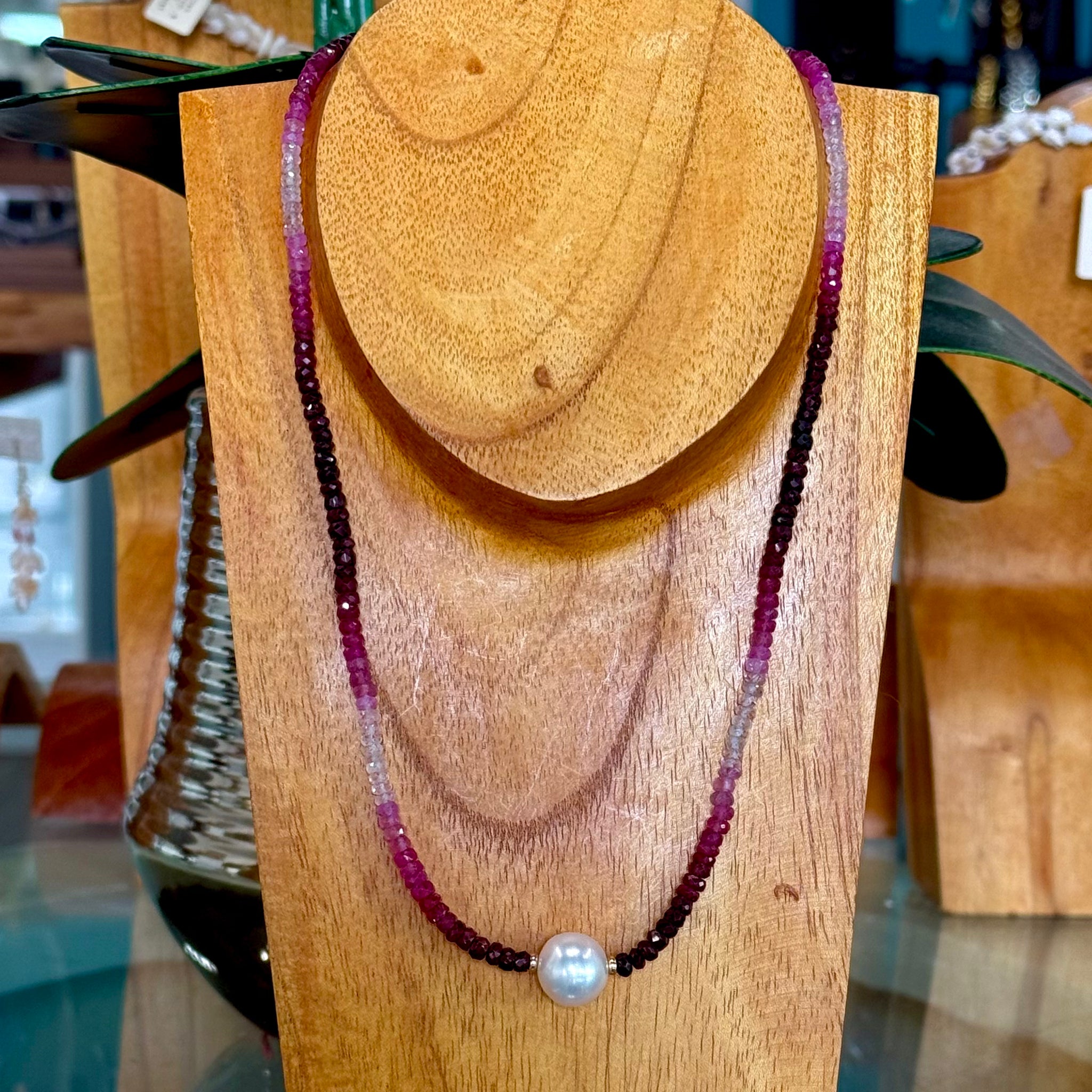14KY Ombré Ruby Necklace