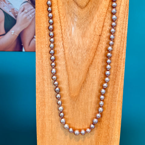 Stunning 32inch Lavender Tone Edison Pearl Strand by Kilauea Fine Jewelry.