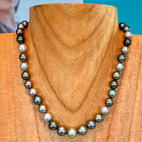 14KW Multi Color Tahitian Pearl Sara Strand