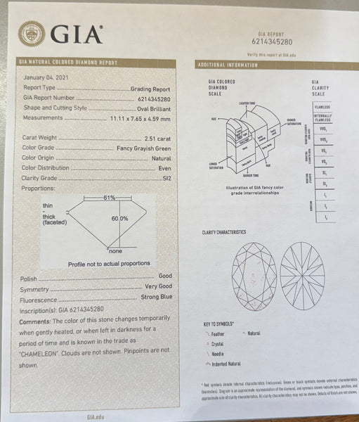 18KW Fancy Chameleon Diamond Ring (GIA)