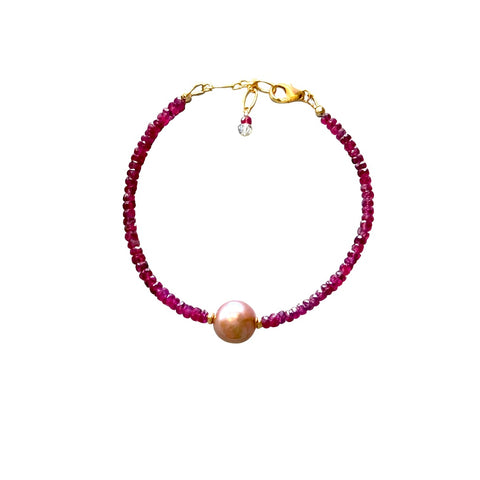 GF Pink Pearl & Tourmaline Bracelet