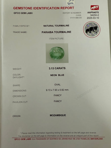 18KW Natural Paraiba Tourmaline Cadillac Ring