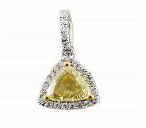 18KW Fancy Yellow Diamond Pendant