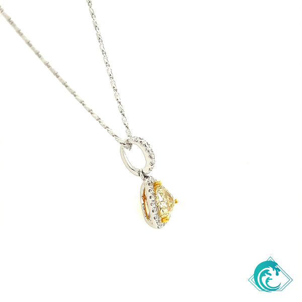 18KW Fancy Yellow Diamond Pendant