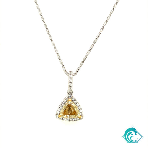 18KW Fancy Yellow Diamond Pendant