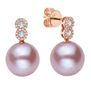 18KR Pink Pearl Pele Earrings