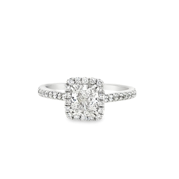 14KW Cushion Cut 1ct Diamond Ring