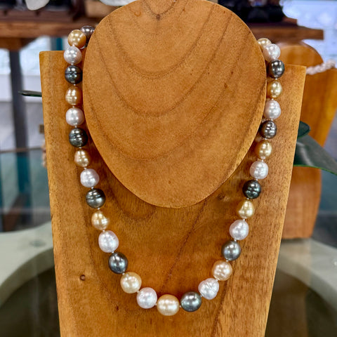 14KY Multi-Colored South Sea Pearl Strand