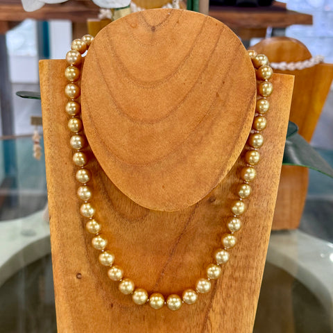 14KY Golden Indonesian Pearl Roe Strand