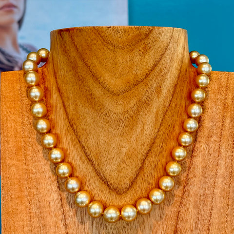 14KY Golden Indonesian South Sea Pearl Pila'a Strand