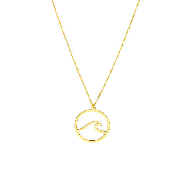 14KY Wave In Circle Necklace