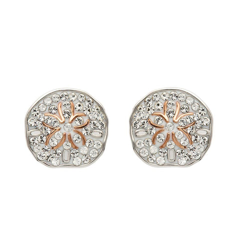 Sterling Silver Swarovski Sand Dollar Stud Earrings