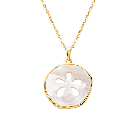 14kt Gold Vermeil MOP Sand Dollar Necklace