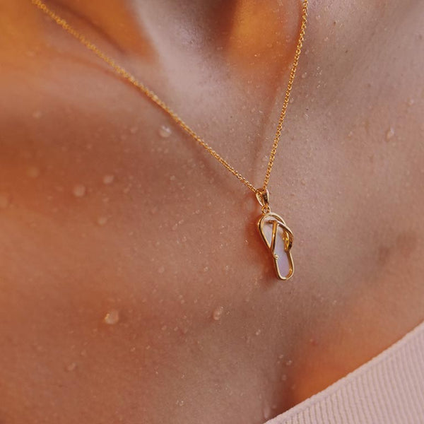 14kt Gold Vermeil MOP Flip Flop Necklace