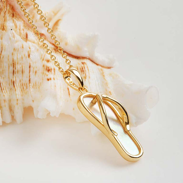 14kt Gold Vermeil MOP Flip Flop Necklace