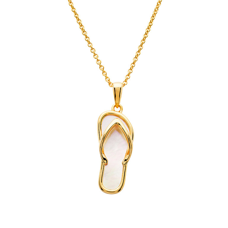 14kt Gold Vermeil MOP Flip Flop Necklace