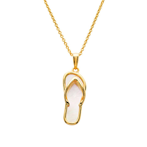 14kt Gold Vermeil MOP Flip Flop Necklace