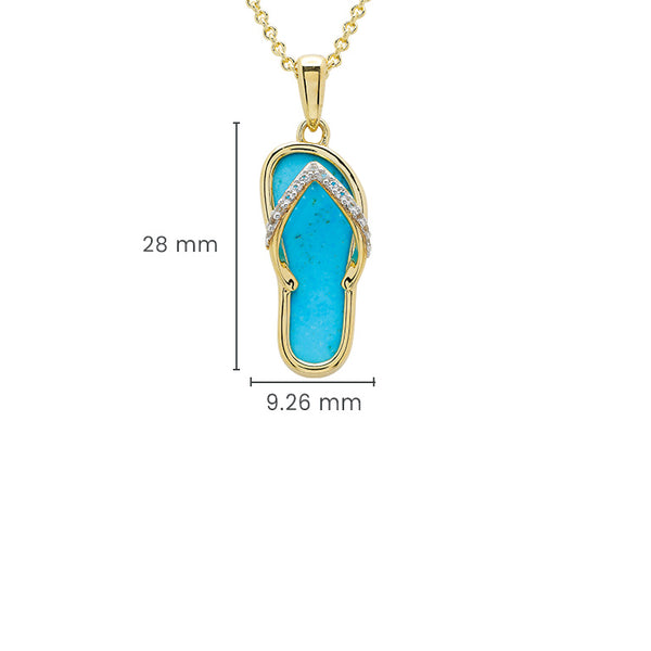 14kt Gold Vermeil Turquoise Flip Flop Necklace
