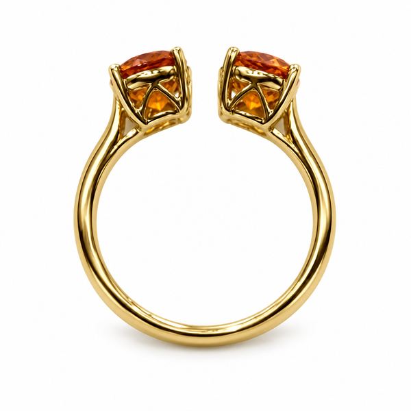 18KY Natural Fanta Garnet Ring