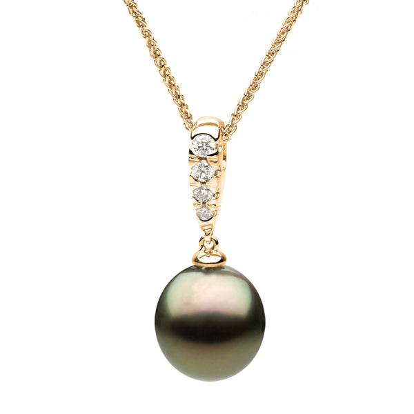 14KY Tahitian Pearl & Diamond Tina Pendant