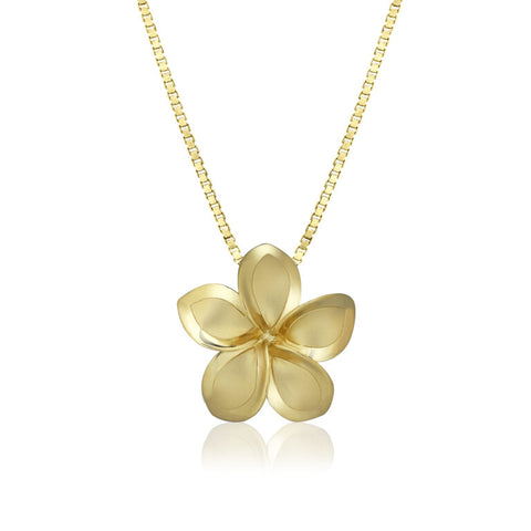 14KY 18mm Plumeria Pendant