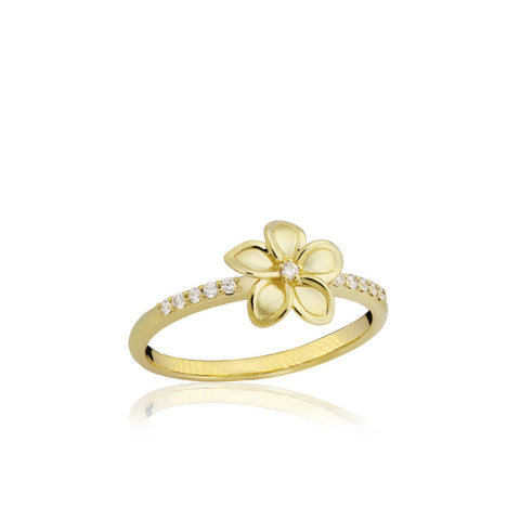 14KY Plumeria Diamond Ring