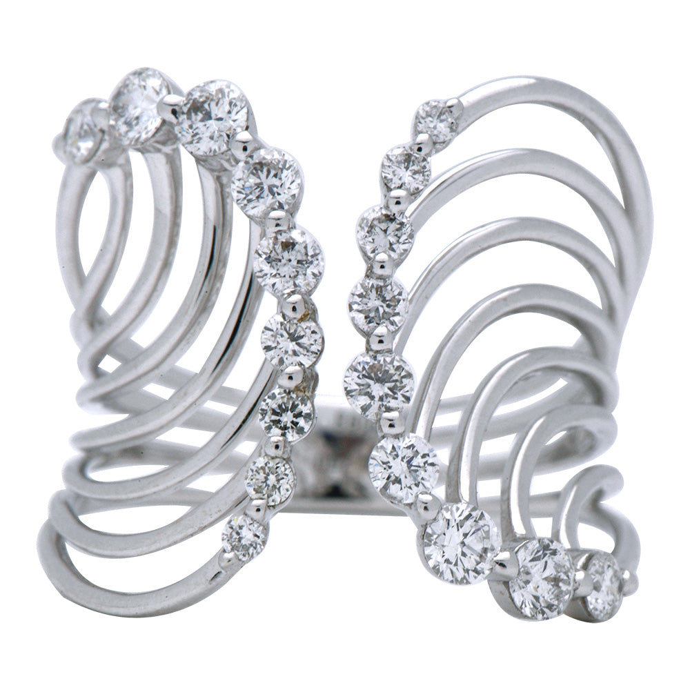 14KY Double Barrel Wave Ring
