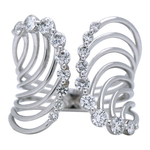 14KY Double Barrel Wave Ring
