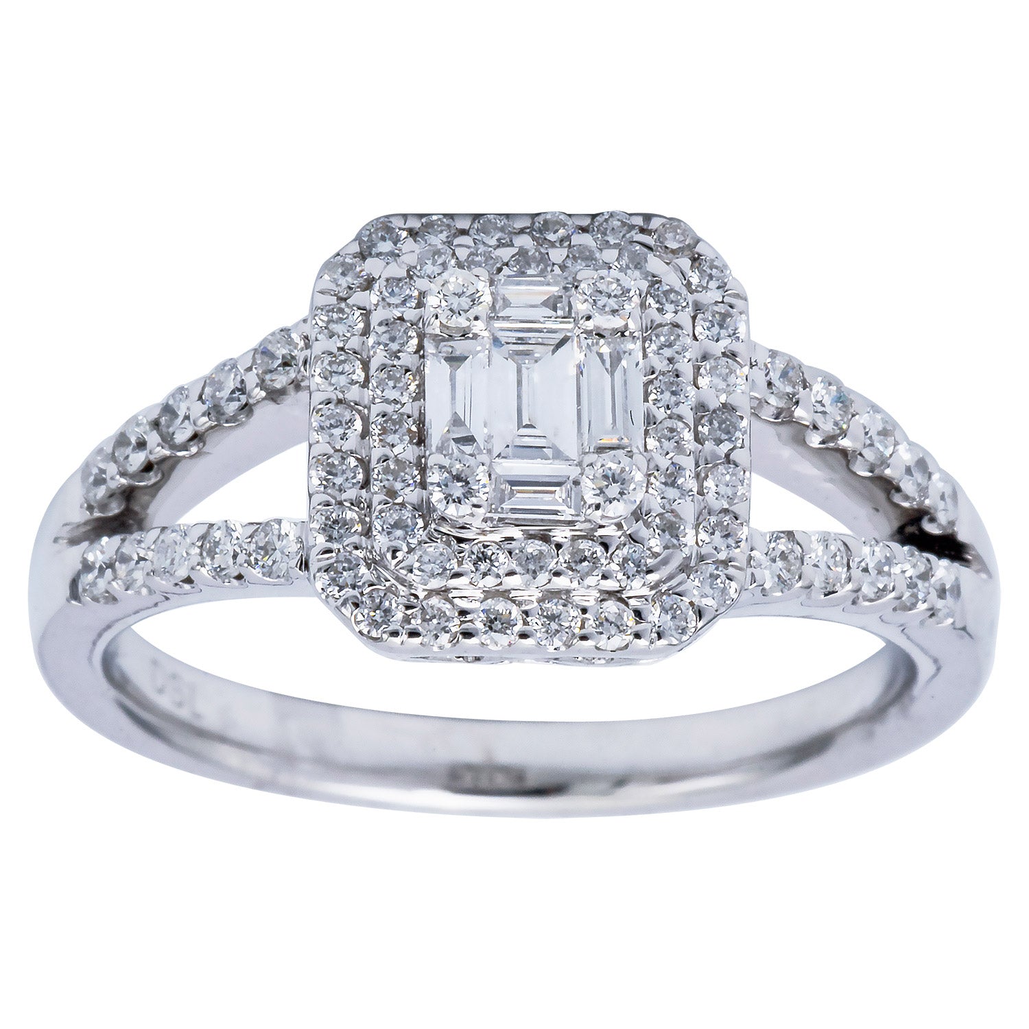 18KW Brilliant Diamond Engagement Ring