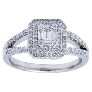 18KW Brilliant Diamond Engagement Ring