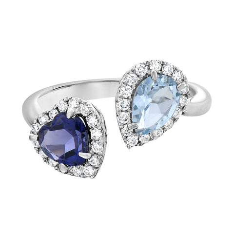 14KW Iolite & Aquamarine Ring