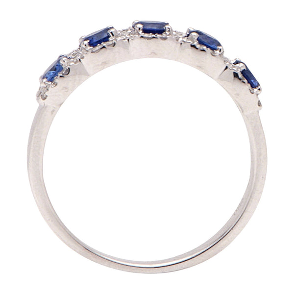 18K WG Wainohia Sapphire & Diamond Band