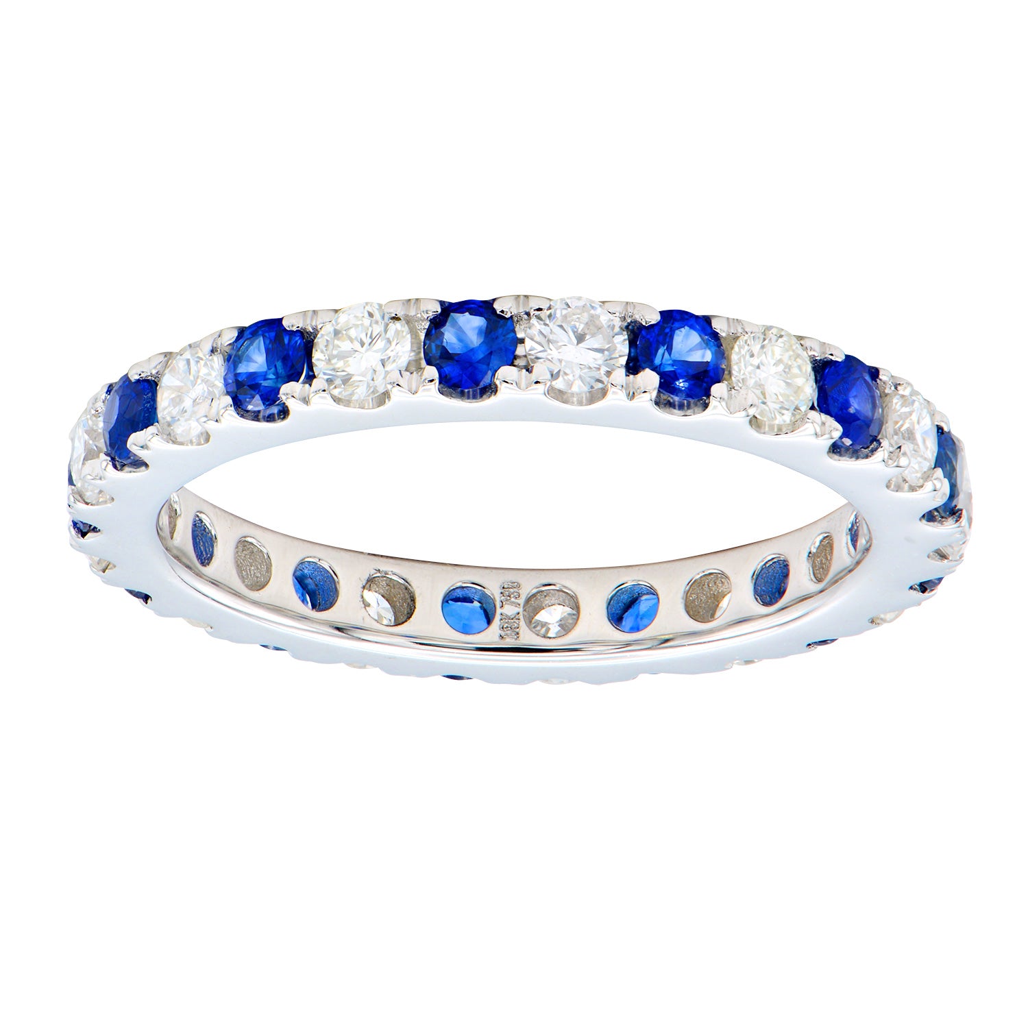 18KW Kalaheo Blue Sapphire & Diamond Eternity Band