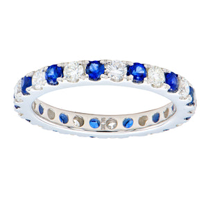 18KW Kalaheo Blue Sapphire & Diamond Eternity Band