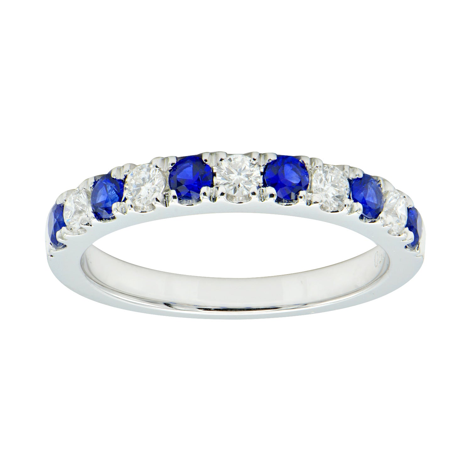 18KW Kalaheo Blue Sapphire & Diamond Band
