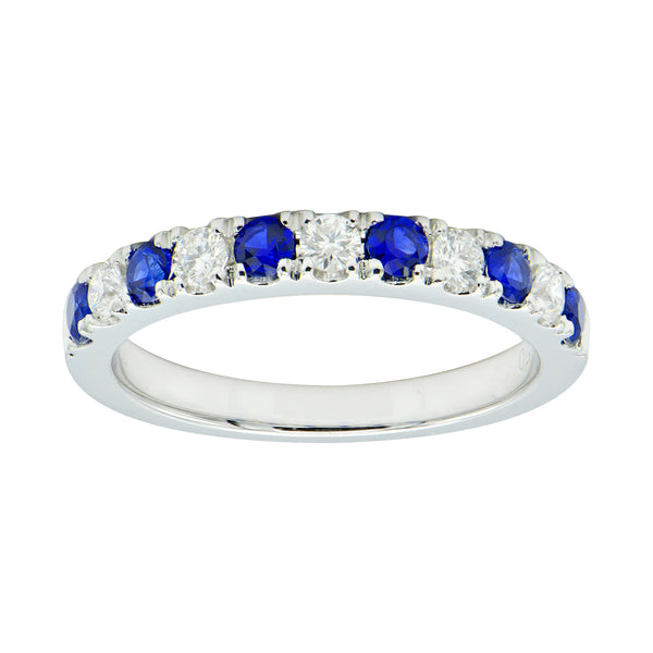 18KW Kalaheo Blue Sapphire & Diamond Band